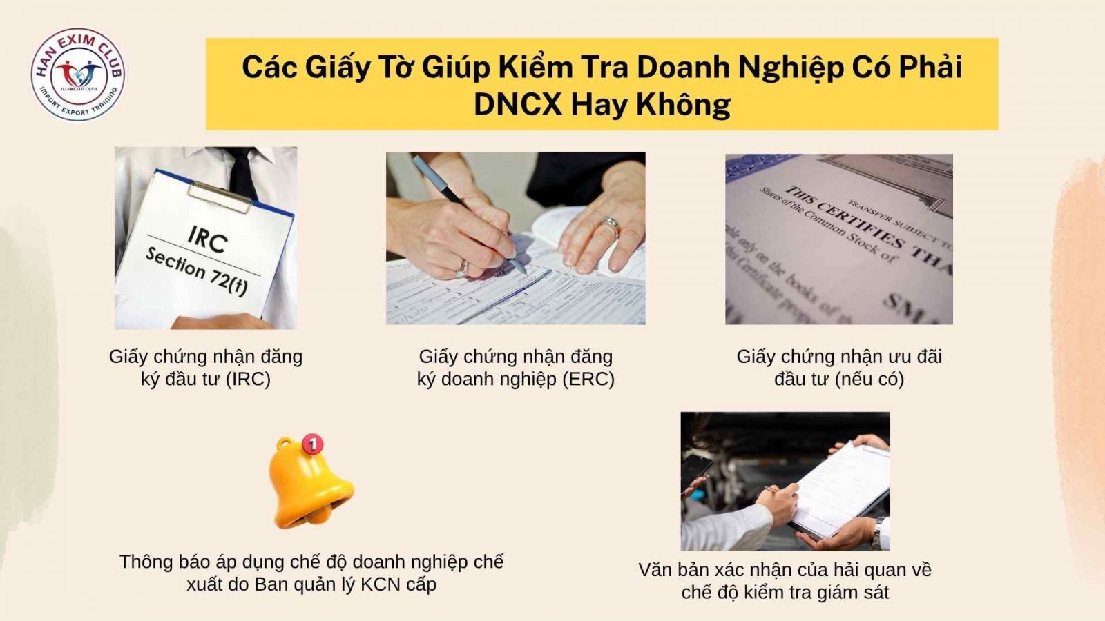 Giấy tờ giúp kiểm tra doanh nghiệp có phải doanh nghiệp chế xuất hay không